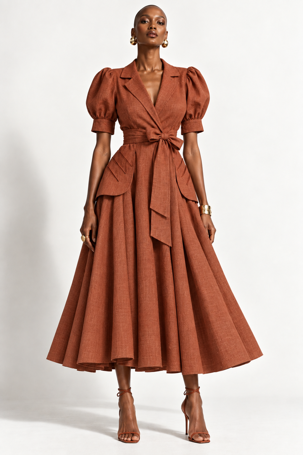 Vestido Isadora terracota