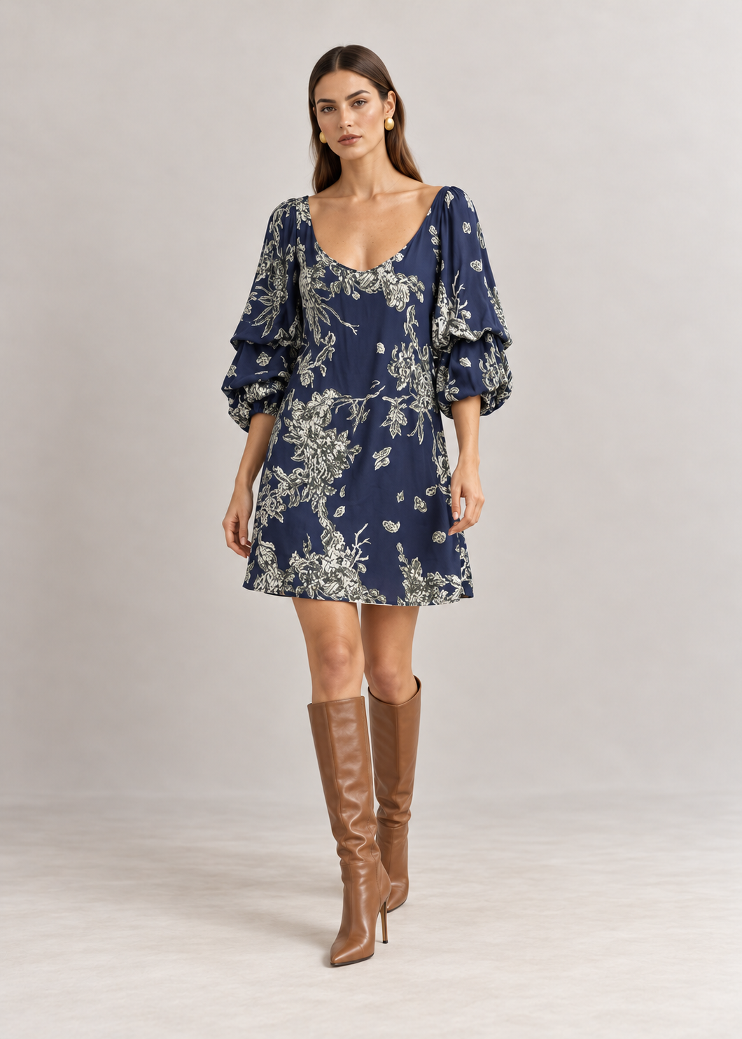 Vestido Brianna Azul Estampado
