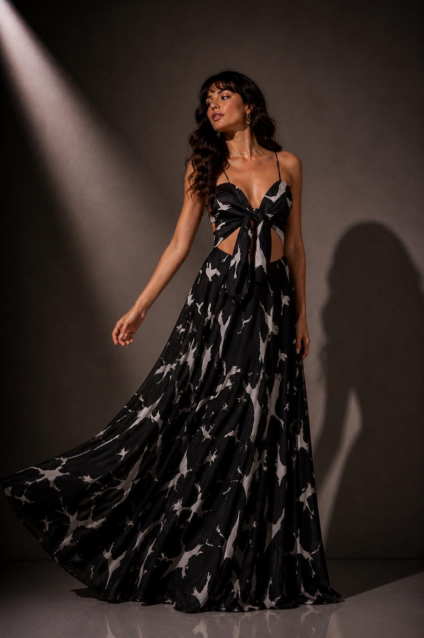 Vestido Gil Gaviotas Negras