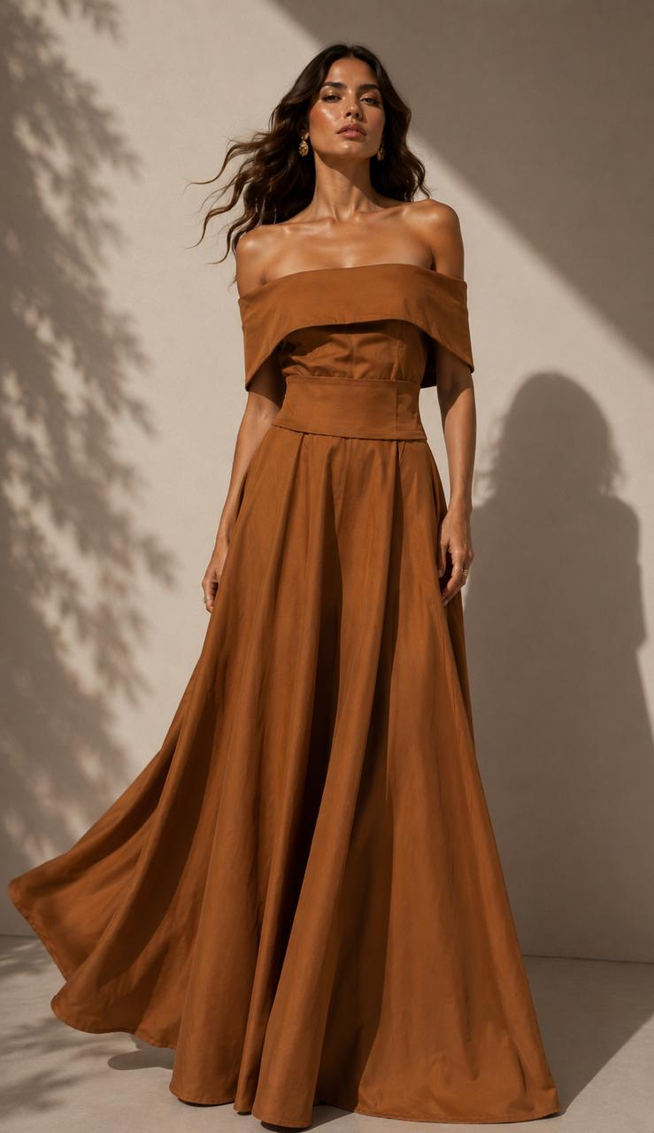 Vestido Topacio Tierra