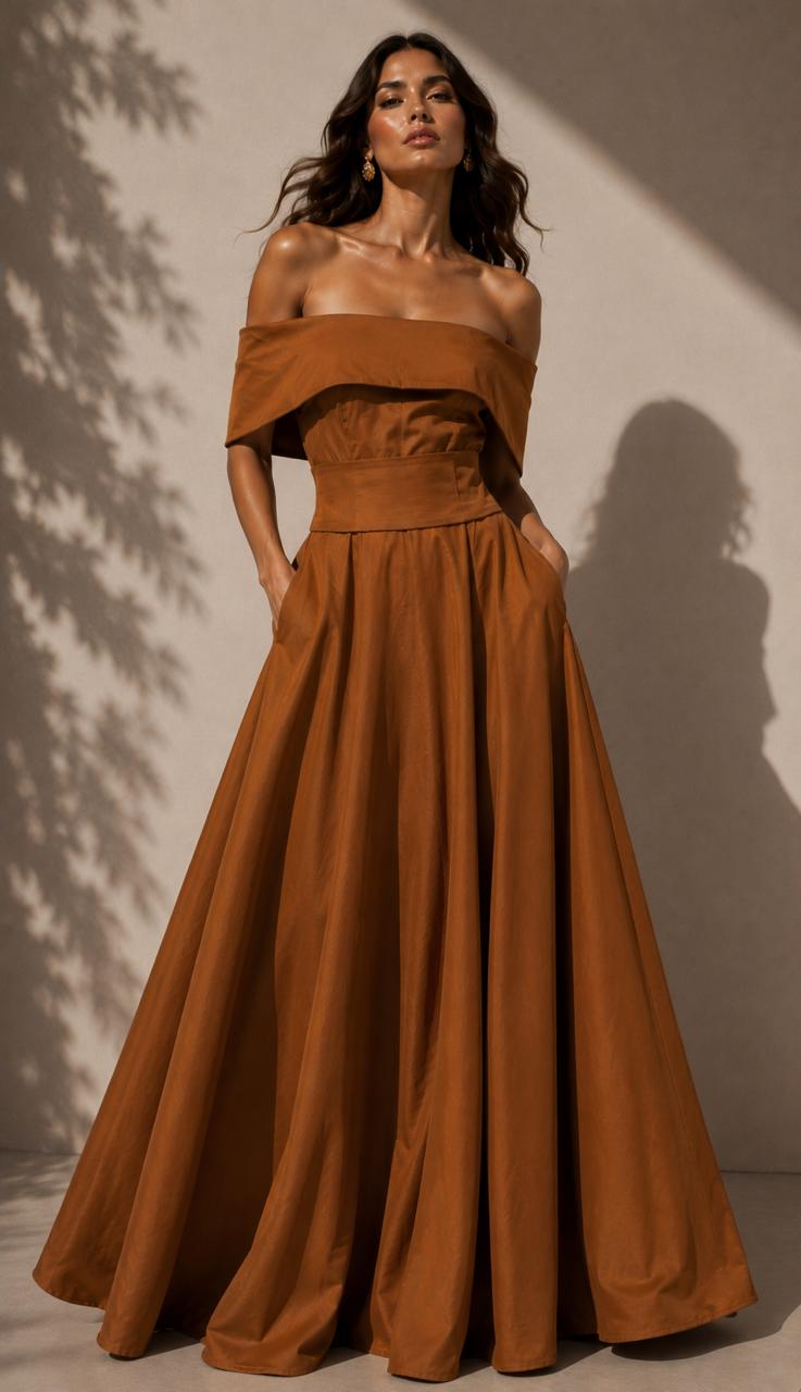 Vestido Topacio Tierra
