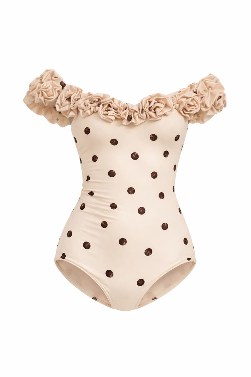 Vestido De Baño Rositas Cafeteras