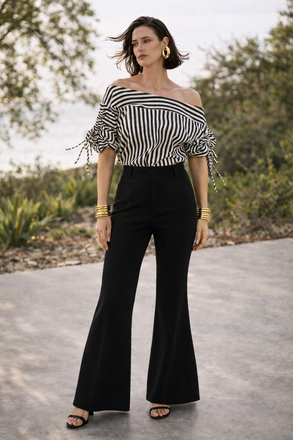 Blusa Hong Kong Rayas Negro
