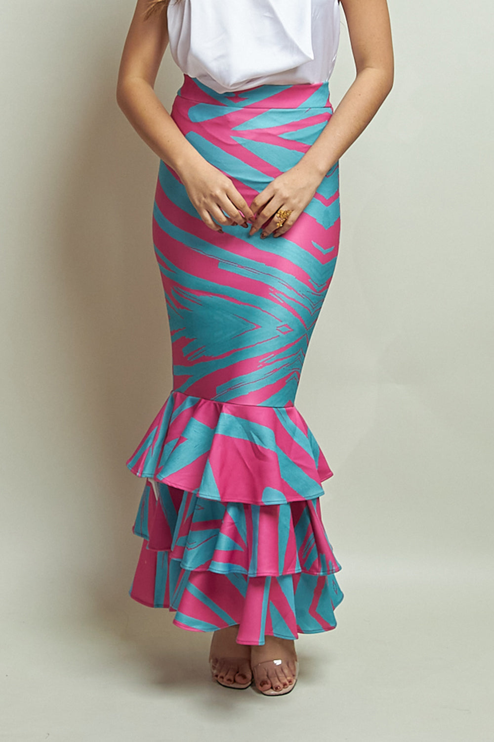 Falda Alesia Techo Fucsia+Turquesa