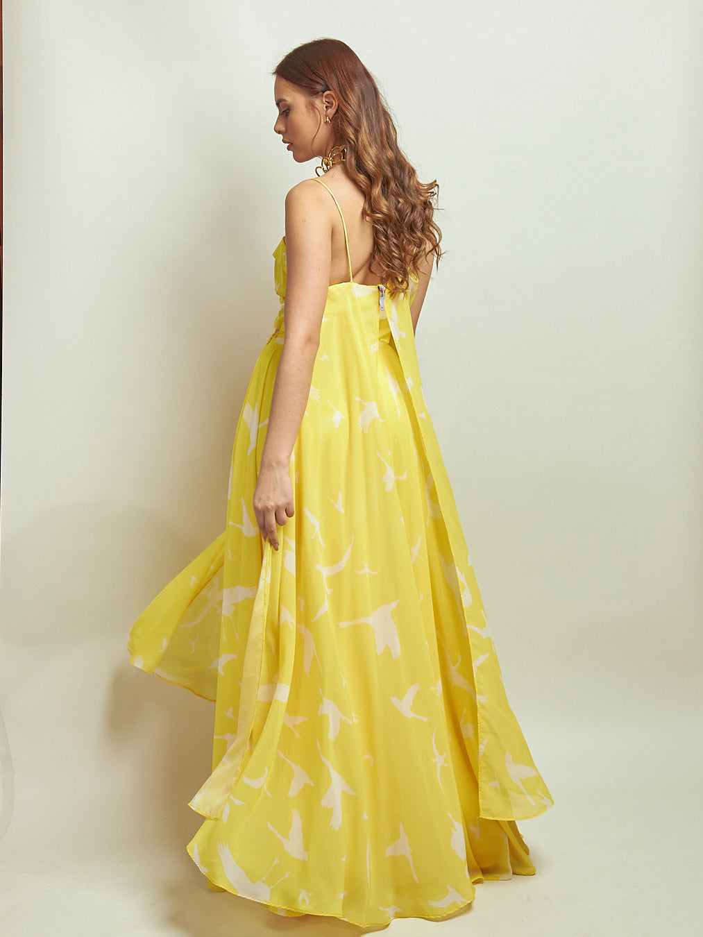 Vestido Gil Gaviotas Amarillas Estampado