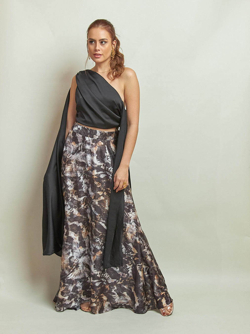 Falda Zeray Feathers Negro