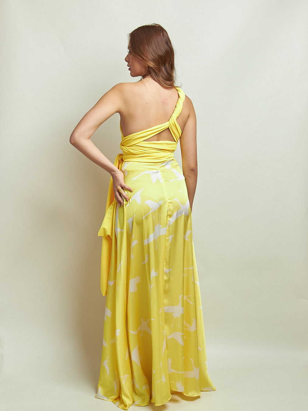 Falda Zeray Amarillo Abstracto