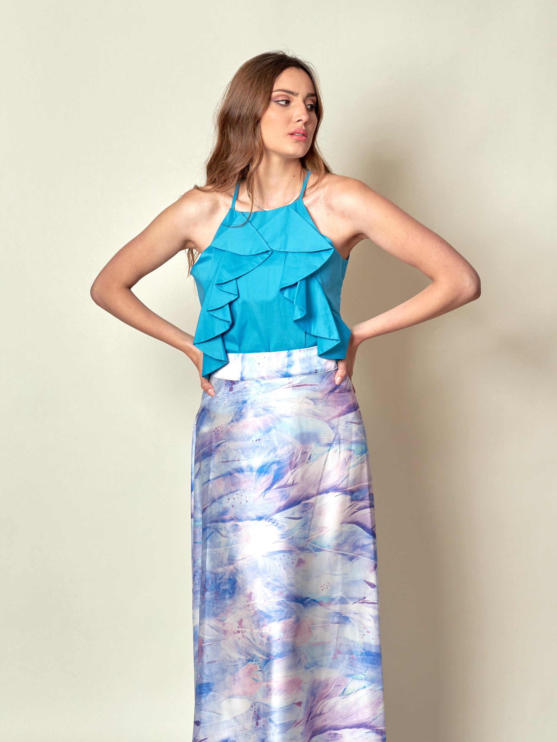 Blusa Valenciana Aguamarina
