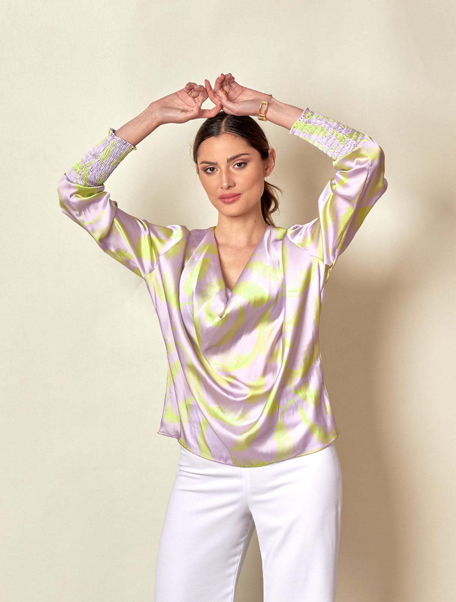 Blusa Shadow Plumas Lila