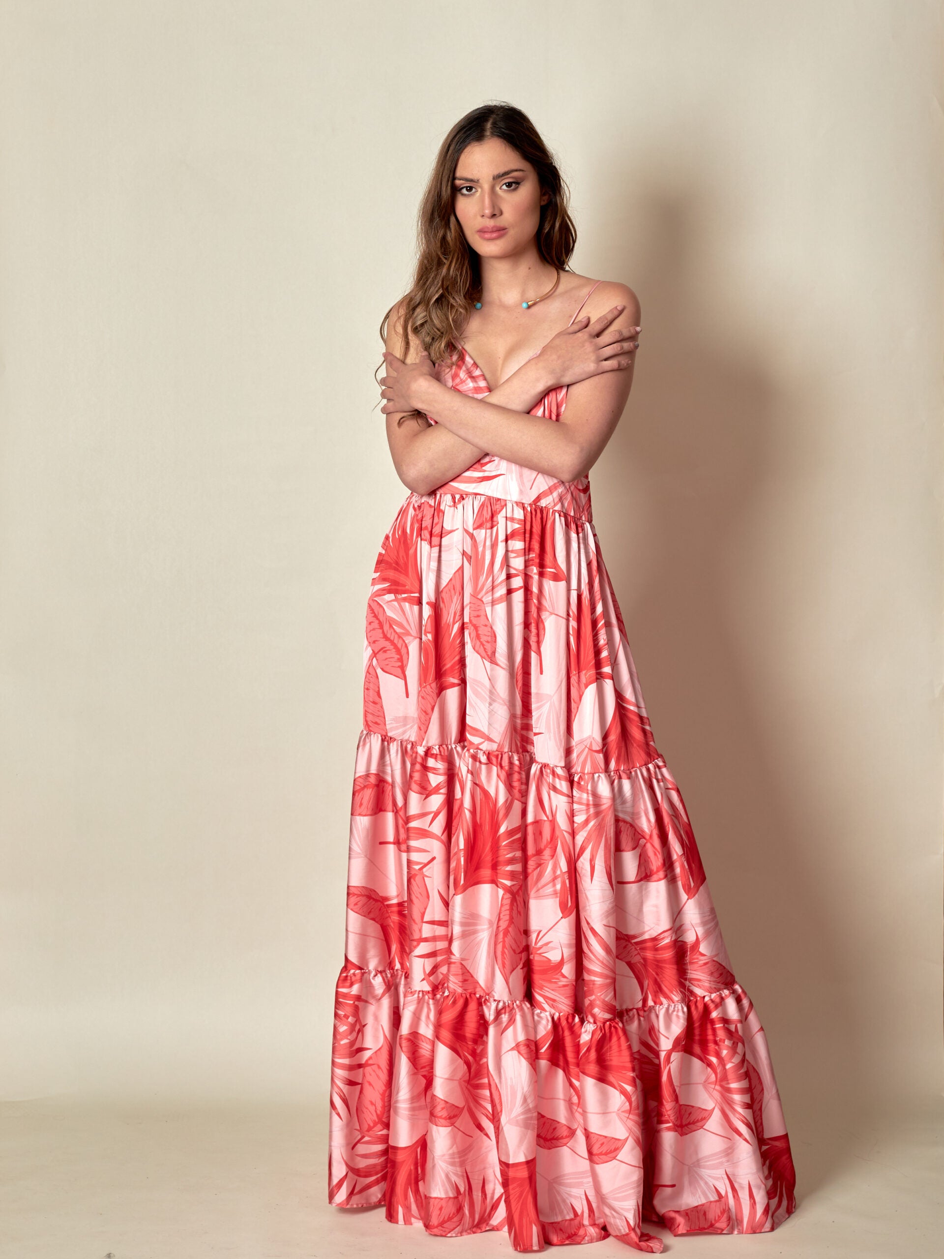 Vestido Rinchi Estampado Flores Rojas