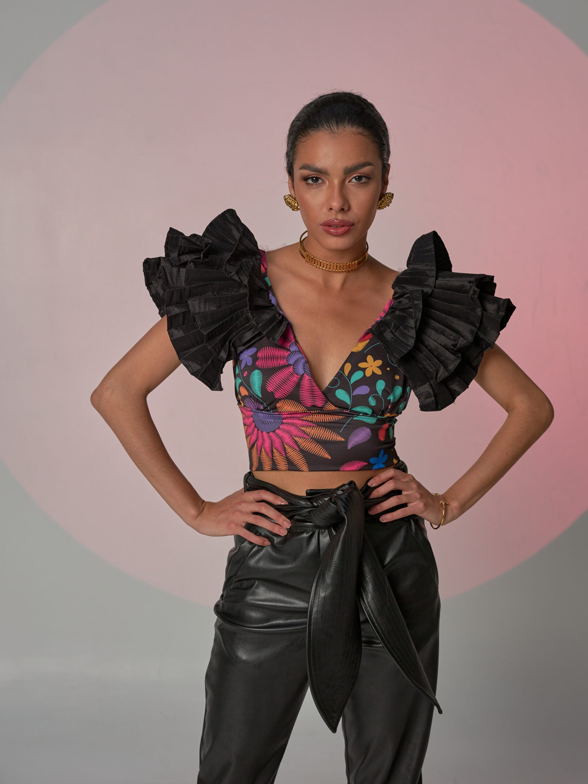 Top Nao Negro Estampado